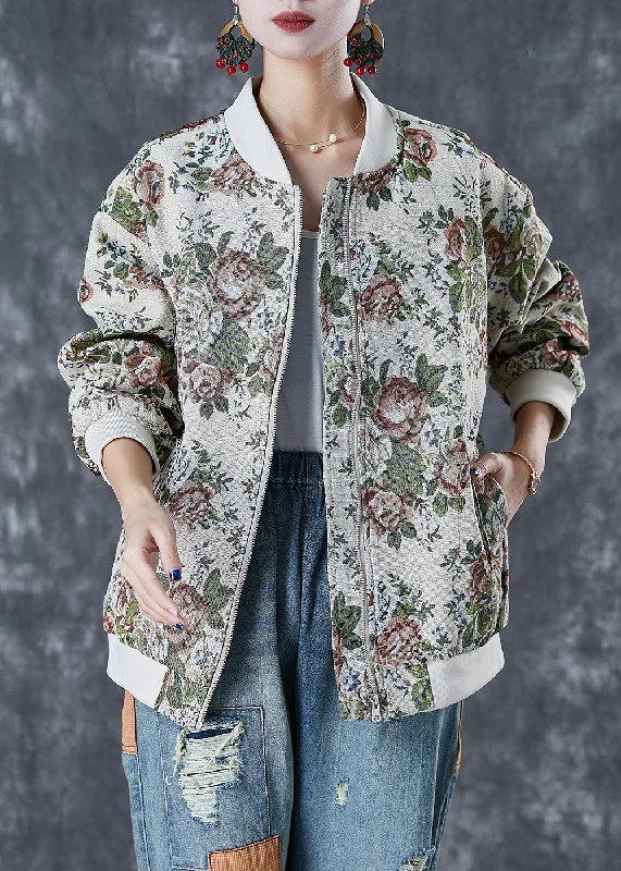Fashion Beige Oversized Print Cotton Jackets Fall Denim Fabric Leather Fabric Suede Fabric Fashion Beige Oversized Print Cotton Jackets Fall Denim Fabric Leather Fabric Suede Fabric