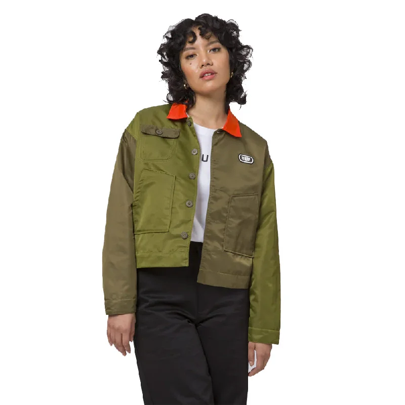 Huf - Womens Flight Crop Jacket Olive Jacket Blazer Coat