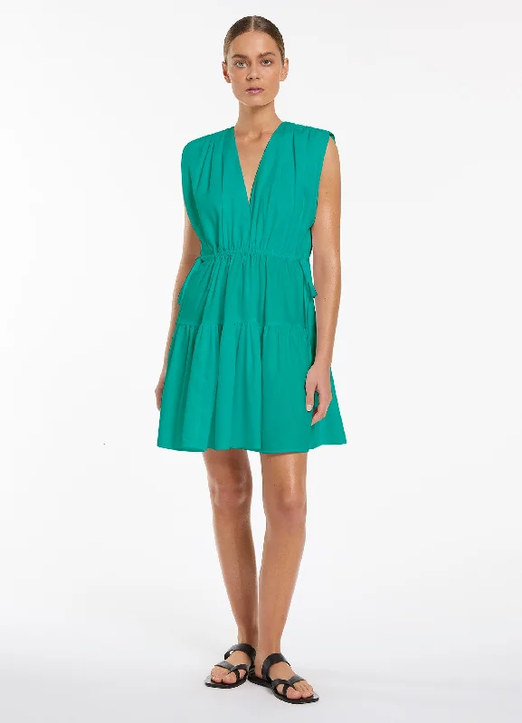 Jetset Tiered Mini Dress - Mineral Stylish Ruffle Mini Dress