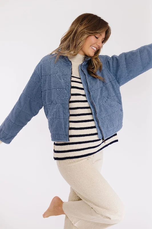 Josie Jacket in Denim V-Neck Jacket Boat Neck Jacket Square Neck Jacket