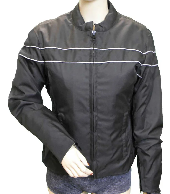 VL1560LR Textile Jacket with Reflective Piping and Lady Rider Embroidered on Back Fleece Jacket Down Jacket Parka