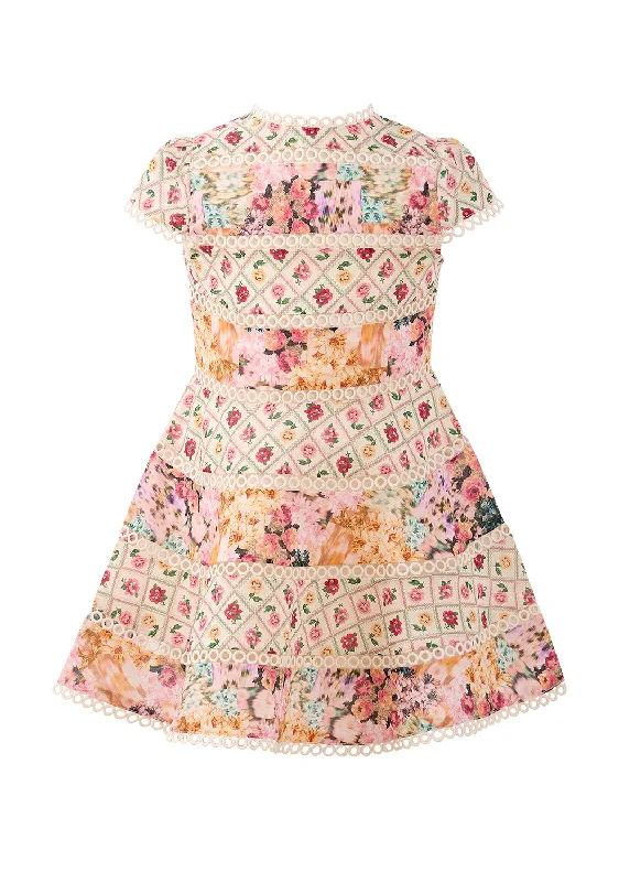 Lilah Floral Mini Dress (Baby) Chic Halter Mini Dress