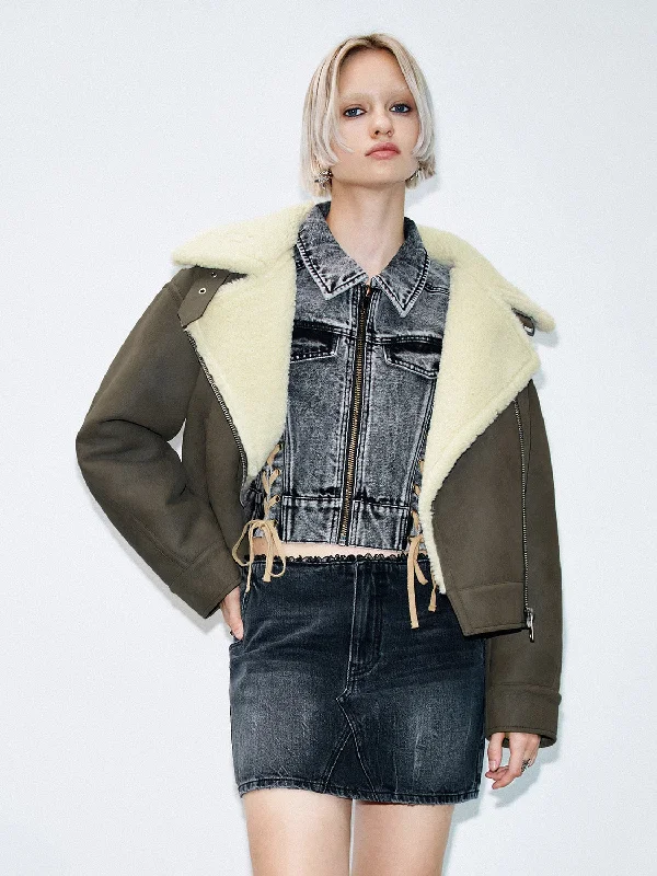 Loose Aviator Jackets Wool Jacket Cashmere Jacket Tweed Jacket
