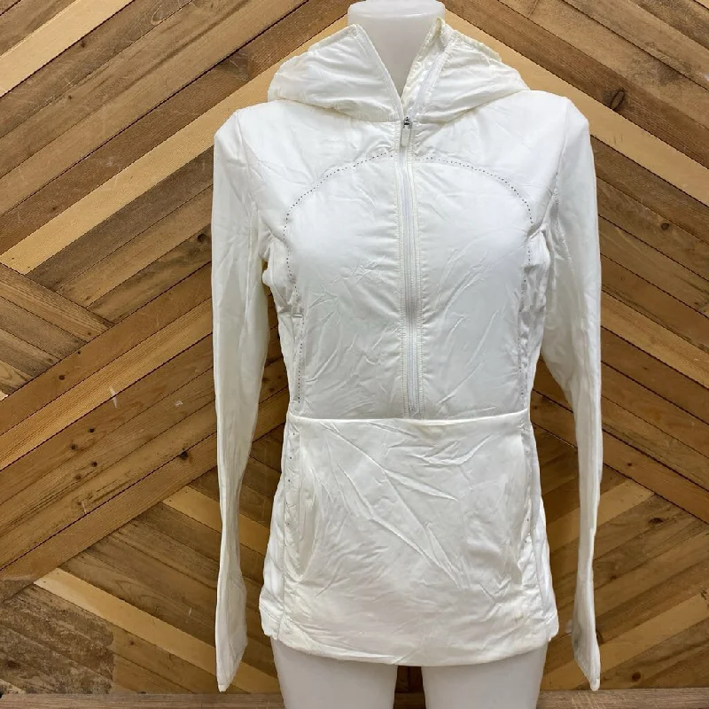 Lululemon - Women's Hybrid Pullover Puffer Jacket - MSRP comp $248: White-women- Cotton Fabric Linen Fabric Terry Fabric