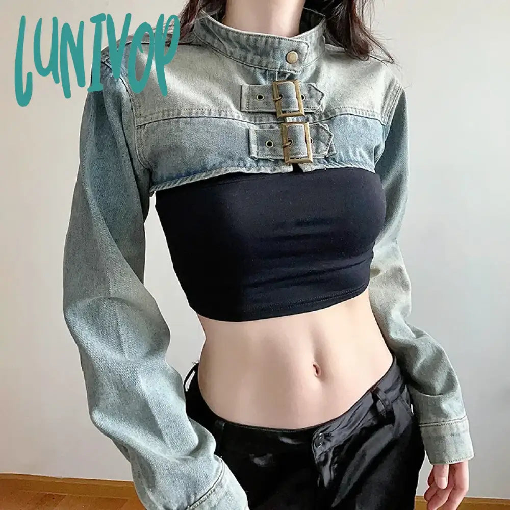 Lunivop Personality Sexy Denim Y2k Aesthetic Cropped Coat Vintage Fashion Harajuku Chaquetas Japanese Women Outerwear Streetwear Jackets Collared Jacket Crew Neck Jacket Turtle Neck Jacket Lunivop Personality Sexy Denim Y2k Aesthetic Cropped Coat Vintage Fashion Harajuku Chaquetas Japanese Women Outerwear Streetwear Jackets Collared Jacket Crew Neck Jacket Turtle Neck Jacket