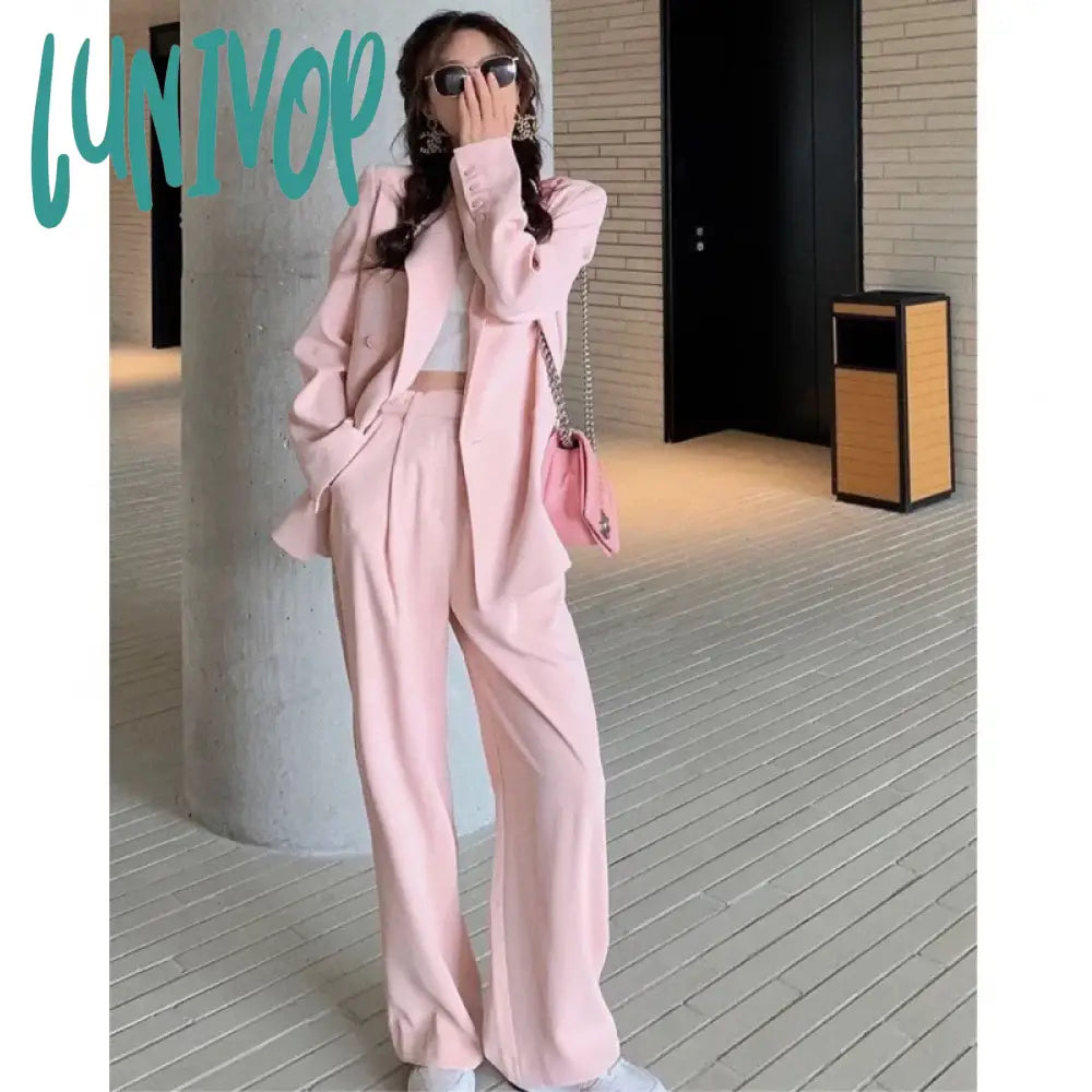 Lunivop Spring Winter Fashion Two Pieces Blazer and Pants Set for Women Pink Clothes Office Lady 2 Pieces Jacket Suit Streetwear Autumn Denim Jacket Leather Jacket Suede Jacket Lunivop Spring Winter Fashion Two Pieces Blazer and Pants Set for Women Pink Clothes Office Lady 2 Pieces Jacket Suit Streetwear Autumn Denim Jacket Leather Jacket Suede Jacket