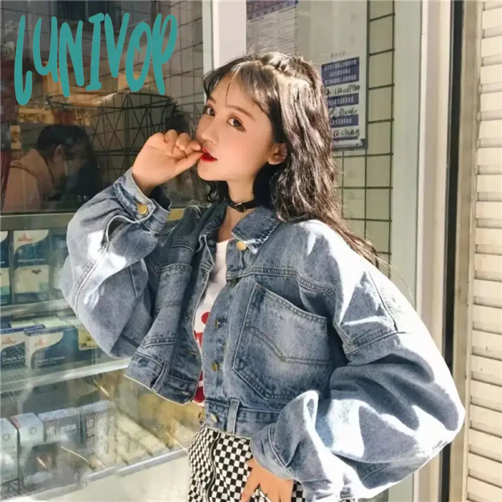 Lunivop Streetwear Cropped Denim Jackets Women Oversized Casual Short Coat Korean Batwing Sleeve Single Breasted Jeans Outwear New Elasticated Jacket Padded Jacket Insulated Jacket Lunivop Streetwear Cropped Denim Jackets Women Oversized Casual Short Coat Korean Batwing Sleeve Single Breasted Jeans Outwear New Elasticated Jacket Padded Jacket Insulated Jacket