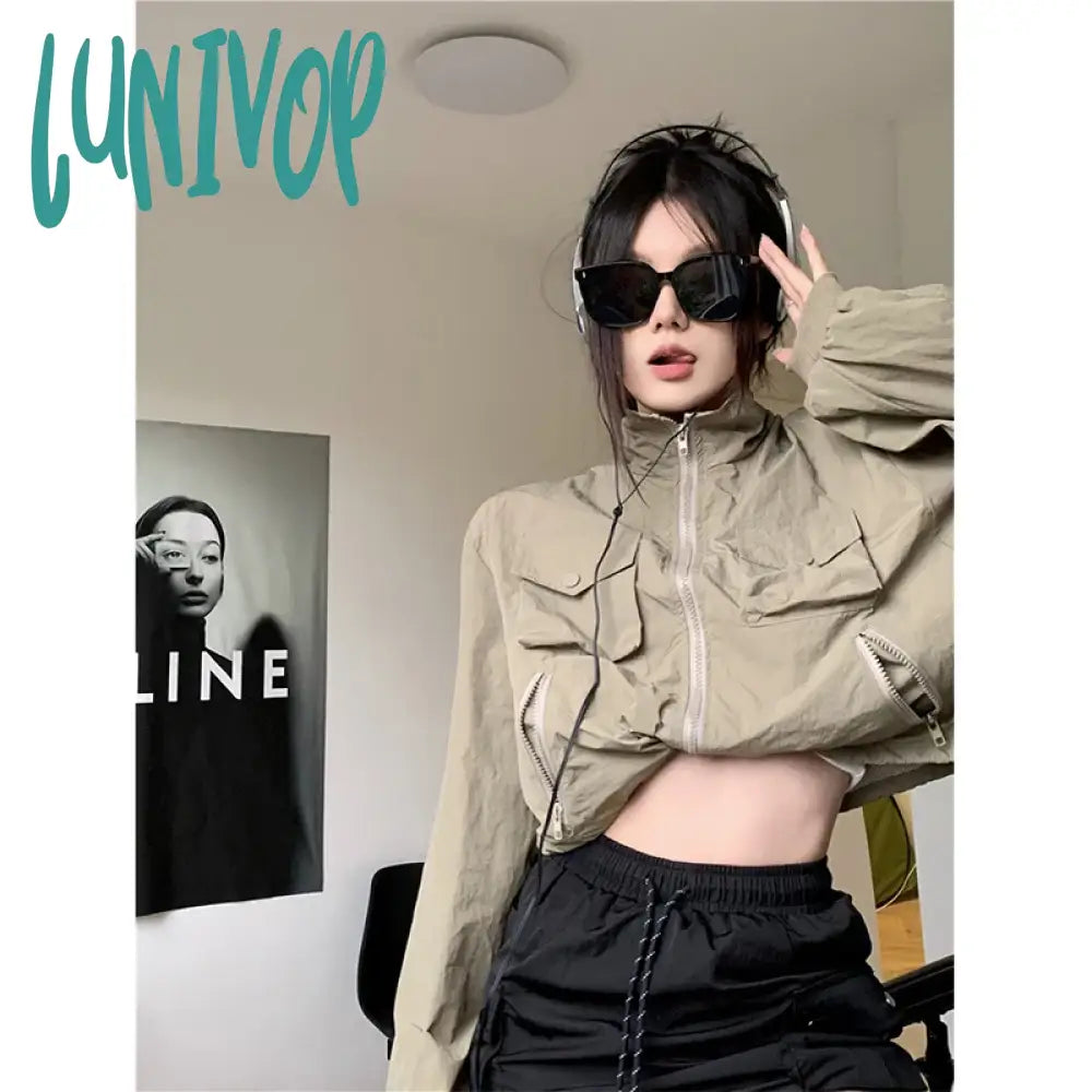 Lunivop Streetwear Y2K Cropped Jackets Women Oversized Sun-Proof Coat Harajuku Vintage Korean Casual Sunscreen Short Outwear Tops Front Pockets Side Pockets Patch Pockets Lunivop Streetwear Y2K Cropped Jackets Women Oversized Sun-Proof Coat Harajuku Vintage Korean Casual Sunscreen Short Outwear Tops Front Pockets Side Pockets Patch Pockets