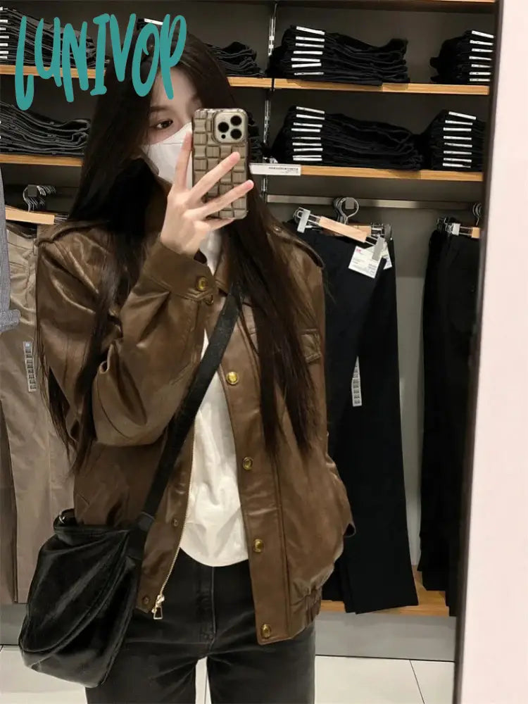 Lunivop Y2k Aesthetic Punk Vintage Trendy Solid Women's Coats Sweet Cool Streetwear Fashion Jackets Korean Grunge Casual Chaqueta Mujer Herringbone Jacket Checkered Jacket Solid Jacket