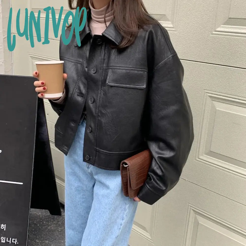 Lunivop Y2K Cropped Pu Leather Jacket Women Streetwear Black Motorcycle Coat Bf Harajuku Vintage Pocket Casual Outwear Tops New Lace Jacket Ribbed Jacket Sequined Jacket Lunivop Y2K Cropped Pu Leather Jacket Women Streetwear Black Motorcycle Coat Bf Harajuku Vintage Pocket Casual Outwear Tops New Lace Jacket Ribbed Jacket Sequined Jacket