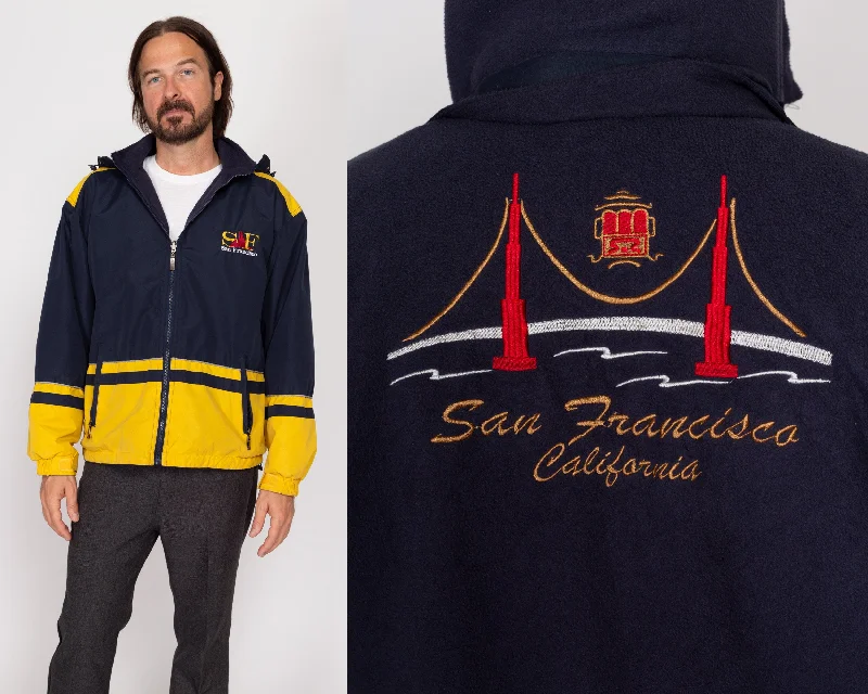 Medium Y2K San Francisco Reversible Jacket Belted Jacket Elasticated Jacket Padded Jacket