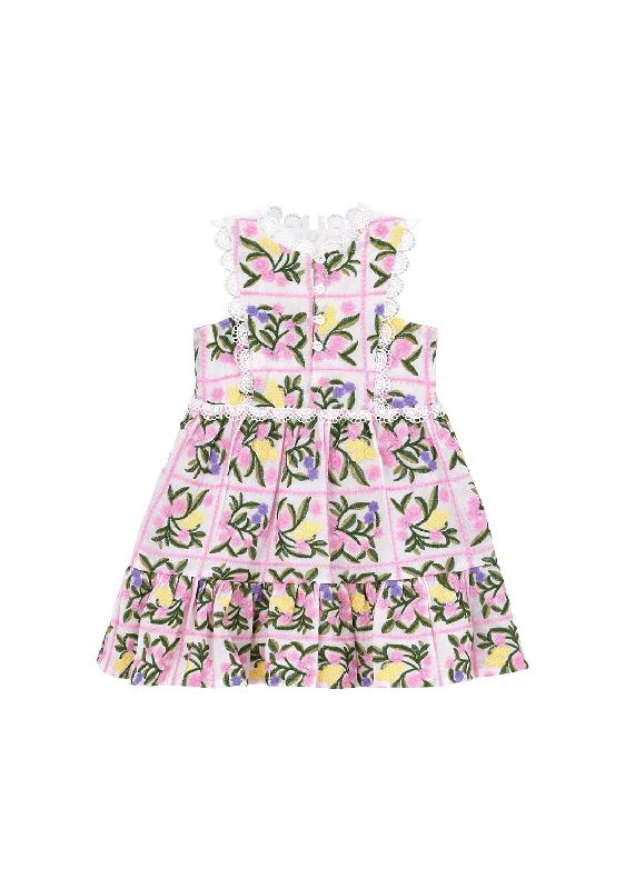 Millie Embroidered Mini Dress (Baby) Classic Floral Print Mini Dress