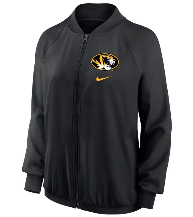 Mizzou Tigers Nike® 2024 Juniors Full Zip Oval Tiger Head Black Jacket Knit Jacket Woven Jacket Fleece Jacket