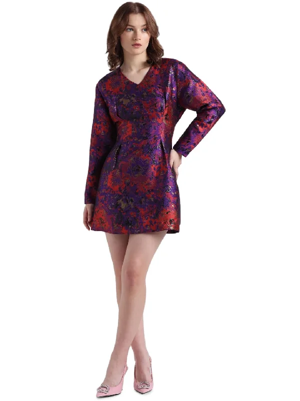 ONLY Women's Polyester A-Line Mini Dress (15320674-Purple Magic_Purple Classic Solid Mini Dress