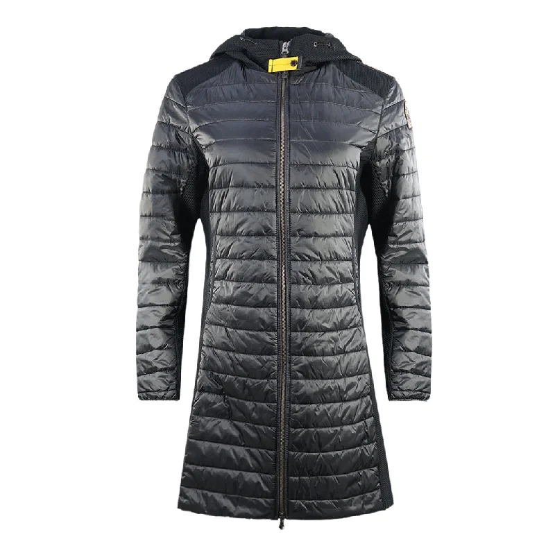 Parajumpers Yasmine Black Hooded Padded Jacket Wool Jacket Cashmere Jacket Tweed Jacket