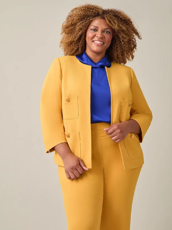 Plus Patch Pocket Jacket, Gold Signature Fleece Jacket Down Jacket Parka