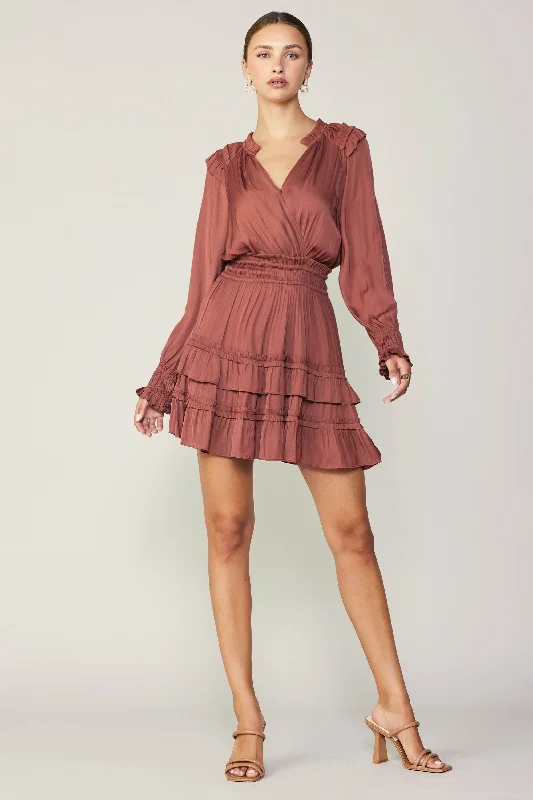 Autumn Ruffled Mini Dress Chic Tropical Mini Dress