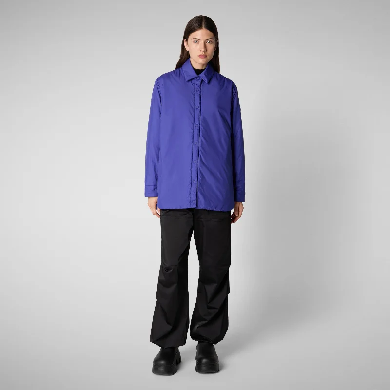 Women's Jacket Amarillis in Gentian Blue Snapped Jacket Toggled Jacket Drawstring Jacket