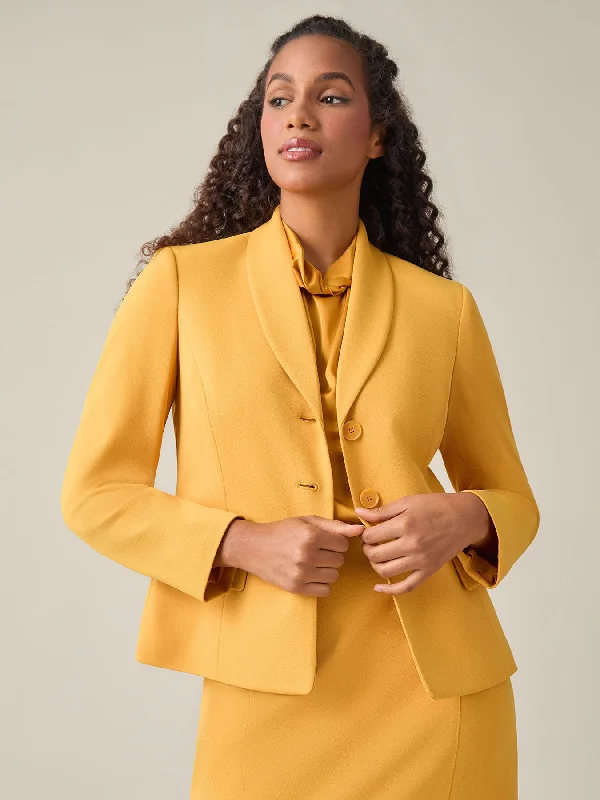 Shawl-Collar Three-Button Jacket, Gold Signature Faux Fur Jacket Real Fur Jacket Shearling Jacket Shawl-Collar Three-Button Jacket, Gold Signature Faux Fur Jacket Real Fur Jacket Shearling Jacket