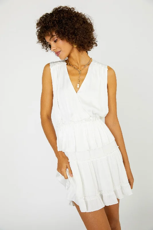 Ruffled Surplice Mini Dress Stylish Sweetheart Mini Dress