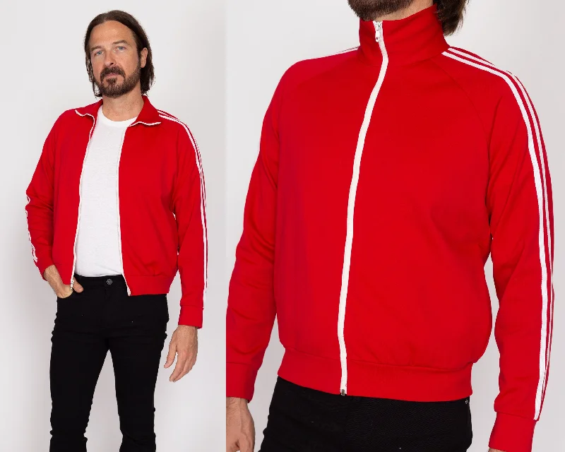 Sm-Med 80s Red Striped Track Jacket Anorak Shell Jacket Lightweight Jacket