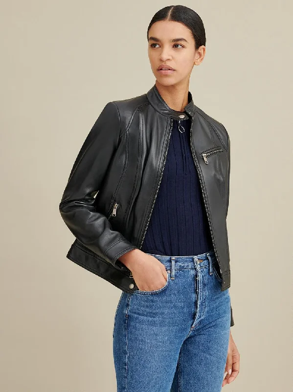 Snap Tab Collar Leather Jacket One-Shoulder Jacket Off-the-Shoulder Jacket Asymmetrical Jacket Snap Tab Collar Leather Jacket One-Shoulder Jacket Off-the-Shoulder Jacket Asymmetrical Jacket