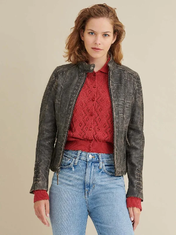 Stella Distressed Leather Jacket Chenille Jacket Brocade Jacket Lace Jacket