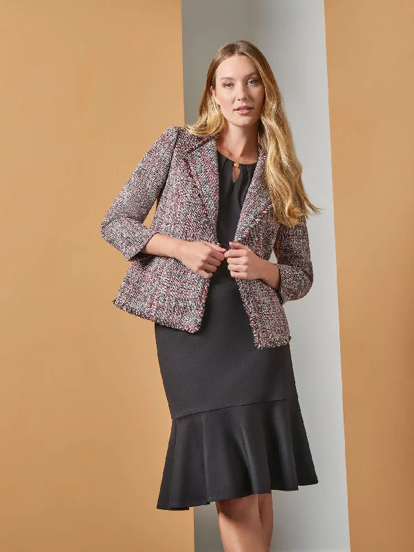 Textured Tweed Jacket Belted Jacket Elasticated Jacket Padded Jacket
