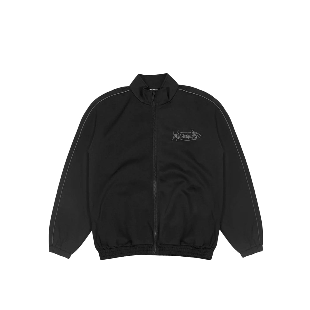 Wasted Paris Track Jacket Boiler Reset - Black Boat Neck Shawl Collar Notched Collar Wasted Paris Track Jacket Boiler Reset - Black Boat Neck Shawl Collar Notched Collar