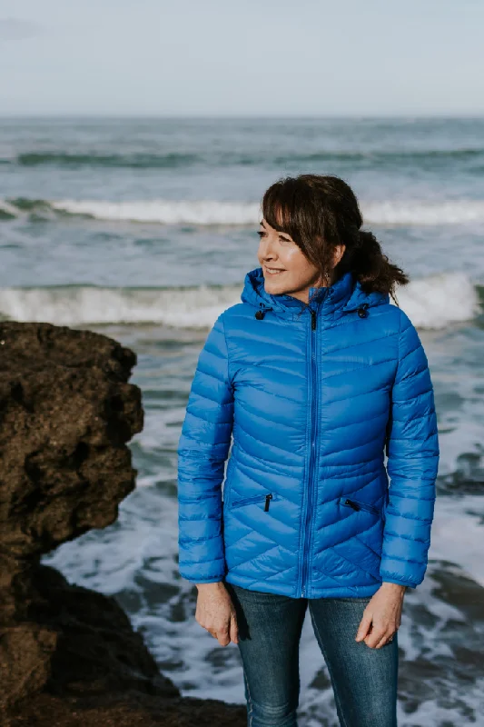 Womens Cushla Jacket - Cobalt Wool Fabric Cashmere Fabric Tweed Fabric