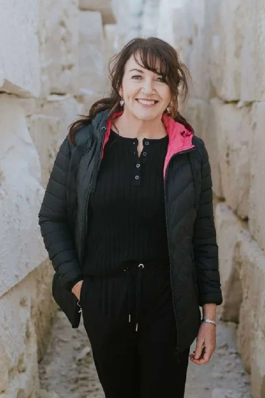 Womens Jo Reversible Jacket - Black/Hotpink Fleece Fabric Down Fabric Feather Fabric Womens Jo Reversible Jacket - Black/Hotpink Fleece Fabric Down Fabric Feather Fabric
