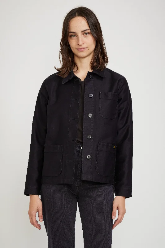 W's Genuine Work Jacket Black Fleece Jacket Down Jacket Parka