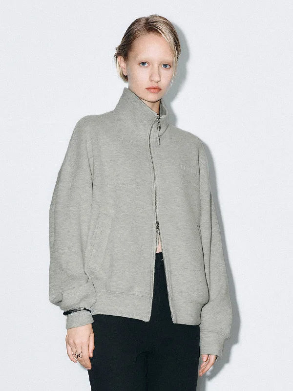 Zip Up Front Track Jackets Ribbed Jacket Pleated Jacket Ruffled Jacket