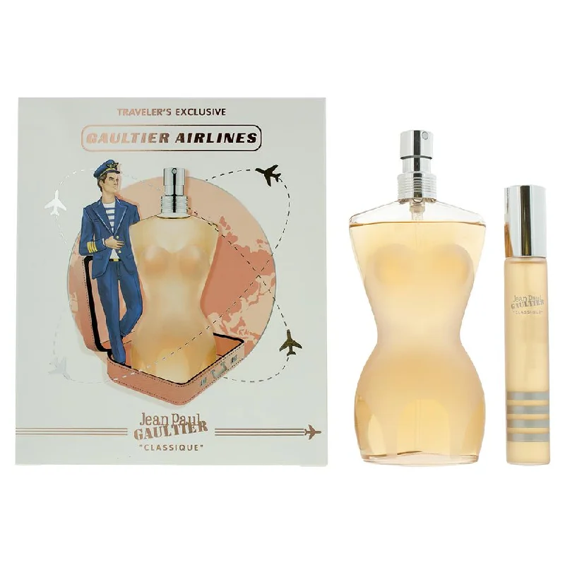 JEAN PAUL GAULTIER ''CLASSIQUE'' EDT 100ML+20ML TRAVEL SET Fashionable White Denim Jeans