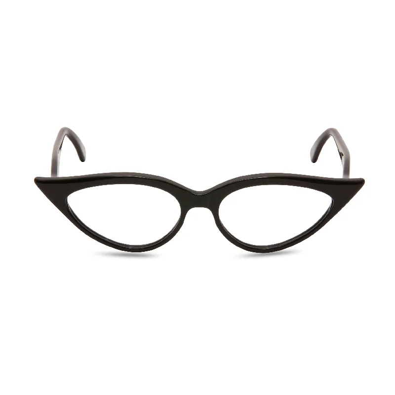 Jeanne Cat Eye Glasses - Black Cozy Wide-Legged Jeans