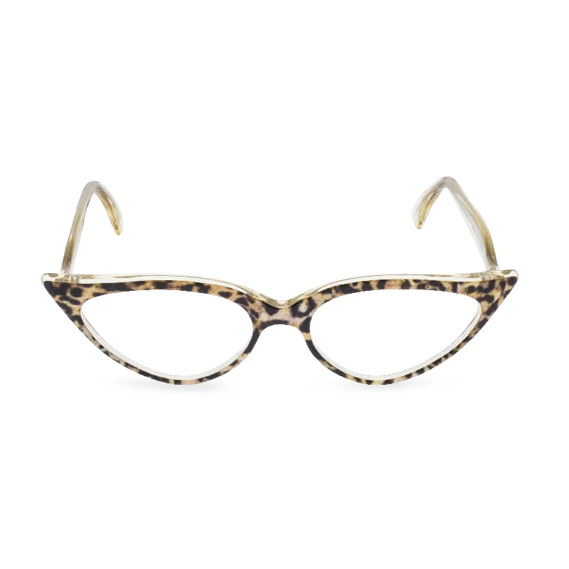 Jeanne Cat Eye Glasses - Ocelot Trendy Pleated Waist Jeans