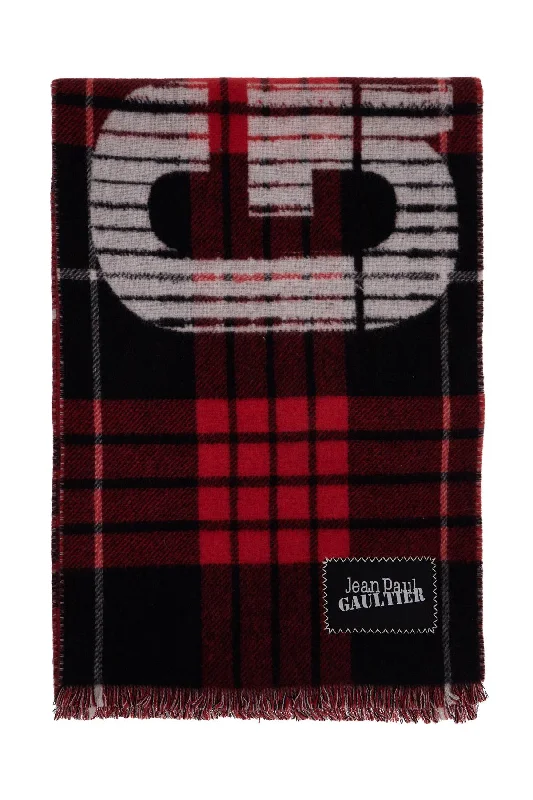 Jean Paul Gaultier Women's Wool Tartan Scarf For Comfortable Straight-Legged Denim