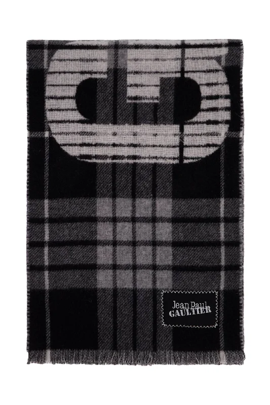 Jean Paul Gaultier Women's Wool Tartan Scarf For Comfortable Low-Rise Jeans