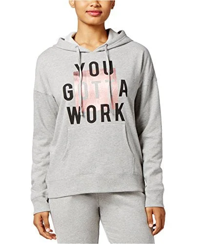 Active Juniors' You Gotta Work Graphic Hoodie Hoodie with Rhinestones Sparkly Elegant