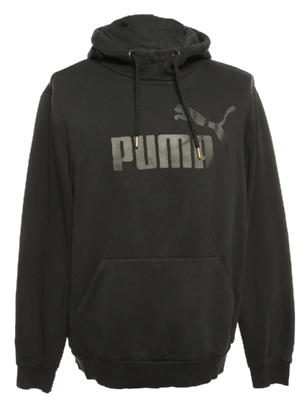 Black Puma Printed Hoodie - M Hoodie with Strings Custom Fit Adjustable