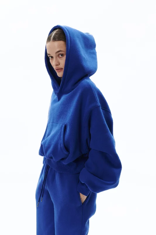 CROPPED hoodie 2.0 in ELECTRIC BLUE Hoodie with Earth Tones Natural Calm