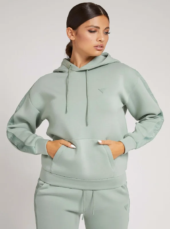 Eco Green Brenda Active Logo Hoodie Jumper Hoodie with Full-Zip Functional Layering