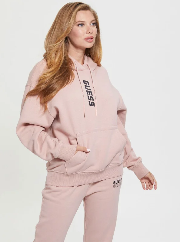 Eco Rose Bliss Alisha Active Hooded Jumper Hoodie with Hem Detail Decorative Unique