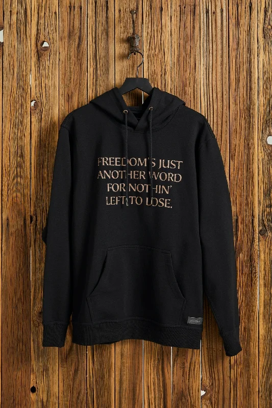 FREEDOM - Midnight Hoodie Hoodie with Hem Fringe Bohemian Relaxed