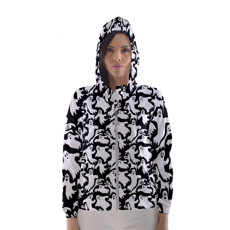 Ghosts Women's Hooded Windbreaker Graphic Hoodie Design Print