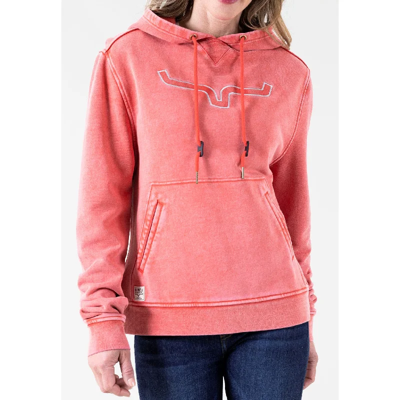 Kimes Ranch Women's Lamar Red Hoodie Hoodie with Button Placket Classic Preppy