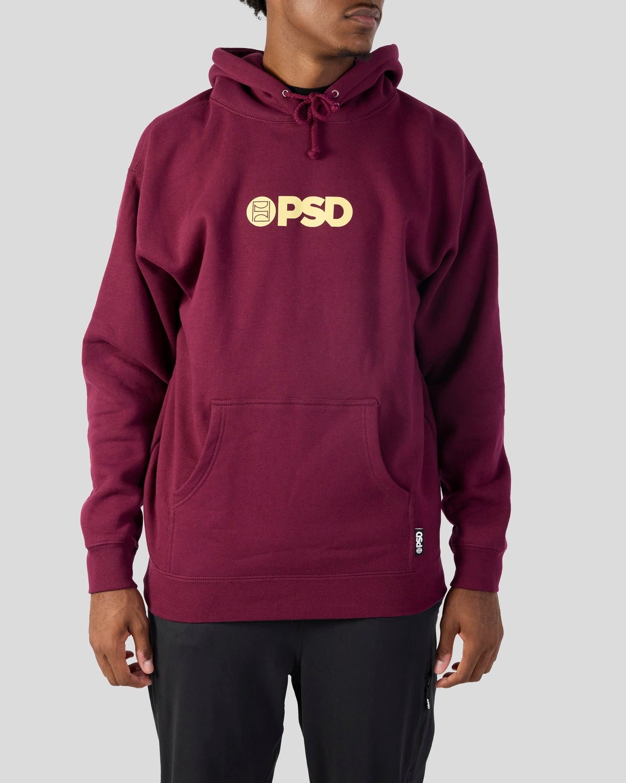 PSD Maroon Hoodie Hoodie with Hem Detail Decorative Unique