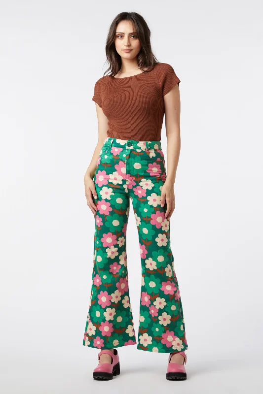 Renee Floral Flare Jean Trendy Flared Leg Jeans