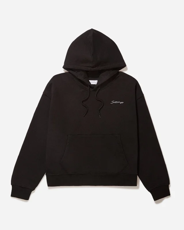 Rivington Script Embroidered Hoodie Hoodie with Monochrome Minimalist Simple