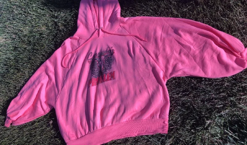 Somebody's PROBLEM -Zenana Balloon Sleeve Hoodie Pink-SIZE 2X Hoodie with Gradient Ombre Colorful